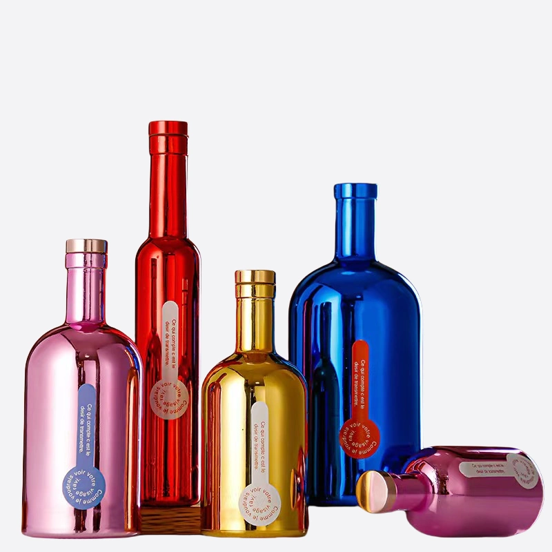 Botellas de vidrio metalizadas