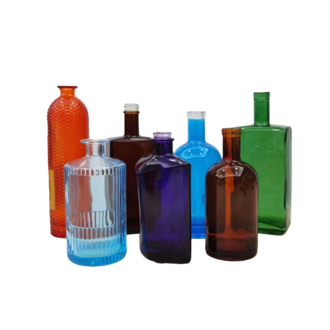 Botellas de vidrio pintadas