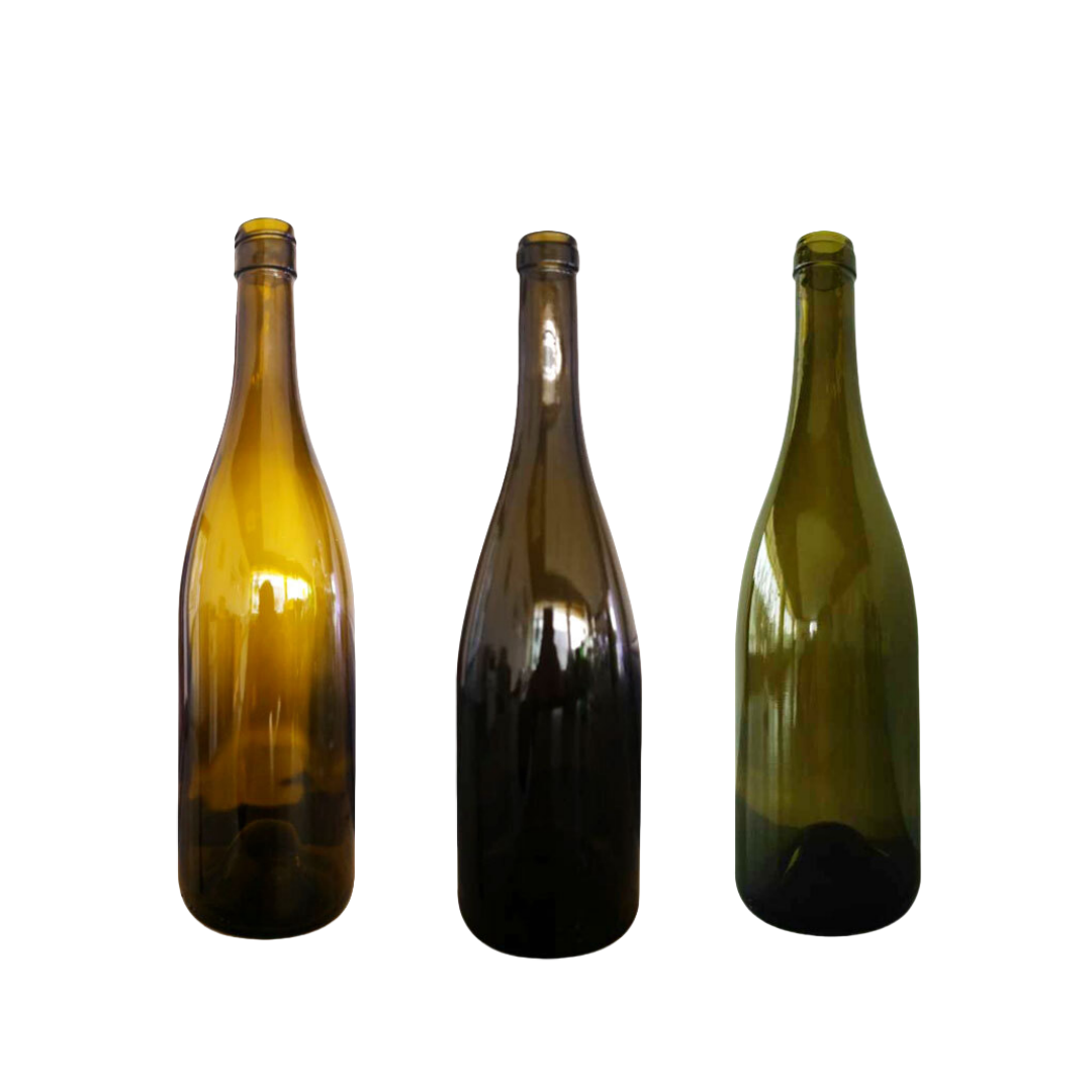 Botella de vidrio para vino Borgoña 750ml
